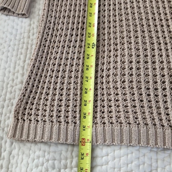 American Rag Open Knit Sweater Tan Cotton 3/4 Sleeve Scoop Neck Size 3X NWT - Picture 10 of 10